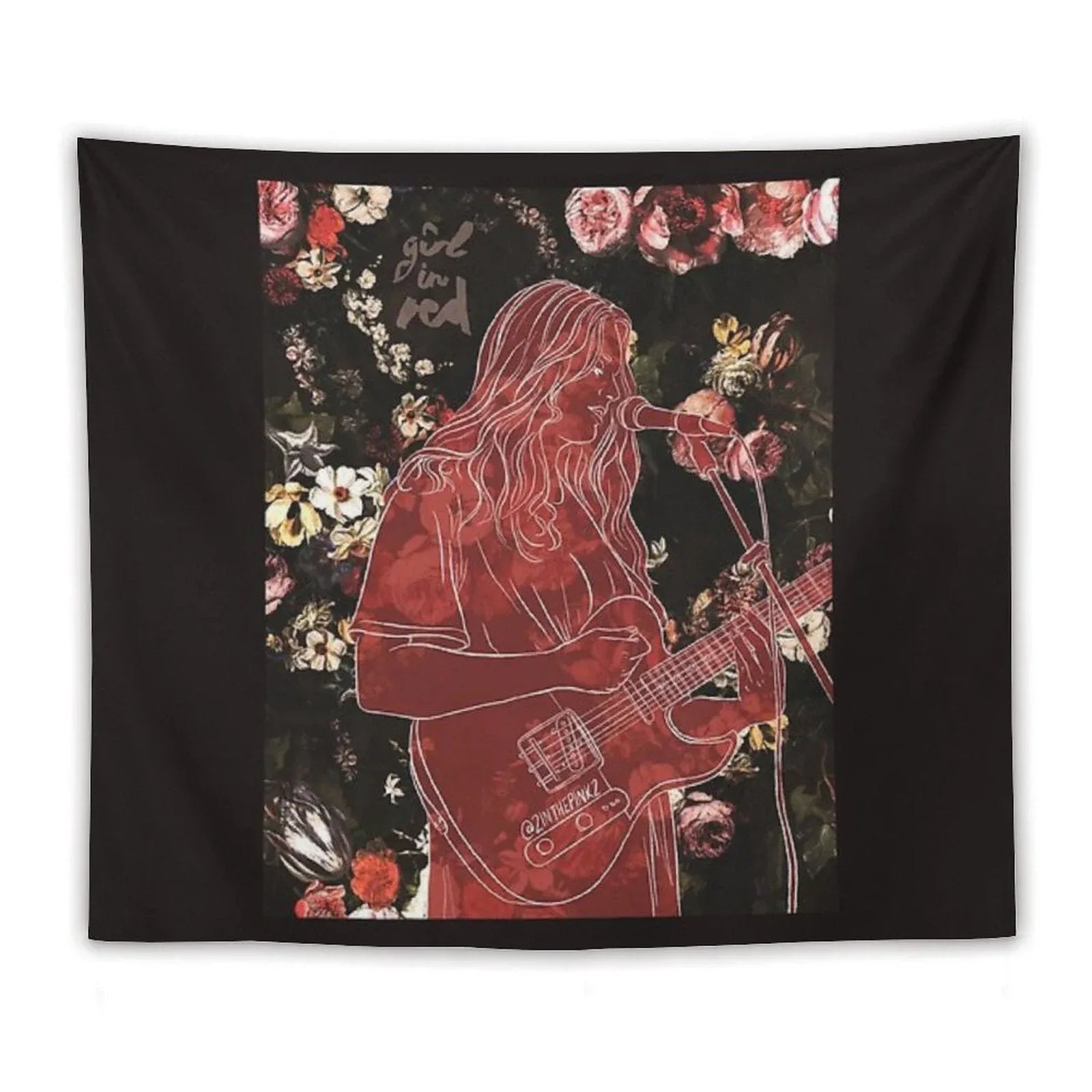 Girl in Red Tapestry