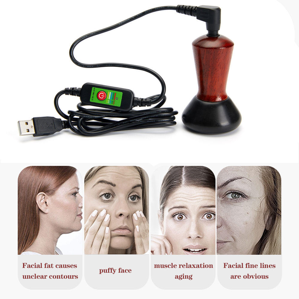 Hot Compress Bian Stone Facial Gua Sha V Face Massager Guasha Stone Wrinkle Remover Face Stone Massager