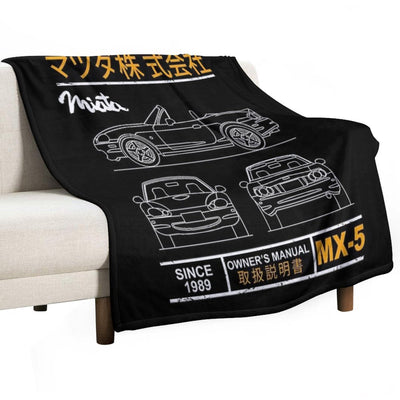 Blueprint of The MX-5 Miata Eco-conscious Throw Blanket