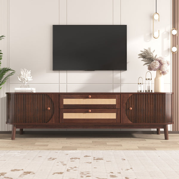 Modern Farmhouse Rattan TV Stand BLAKHOM