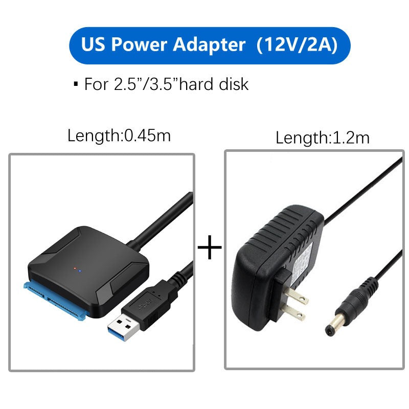 USB 3.0 Easy Drive Cable SATA to USB 3.0 Cable 2.5-inch/3.5-inch Hard Disk Adapter Cable