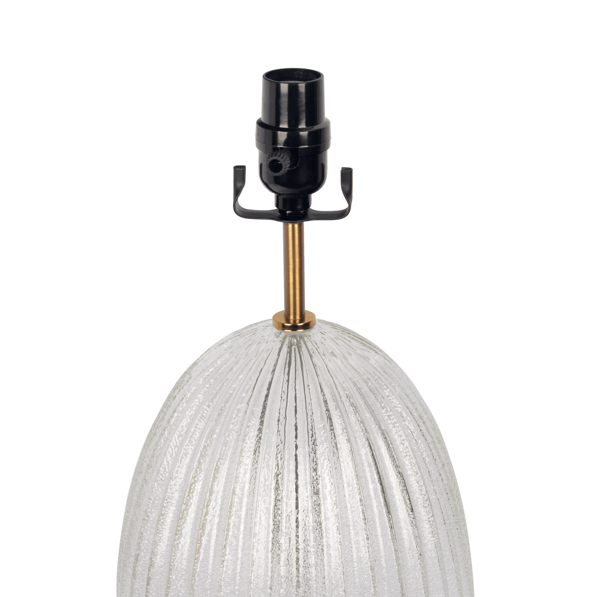 Aurora Ribbed Glass Lamp Base Clear Table Lamp Large