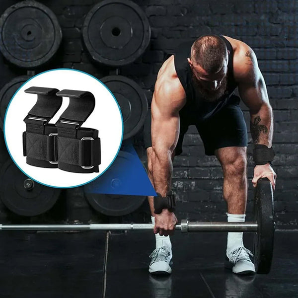 2PCS Power Hooks: Non - Slip Wrist Straps, Ideal for Gym, Pull - Ups, Powerlifting.