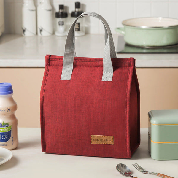 Fashionable and simple vertical large capacity portable insulated lunch bag