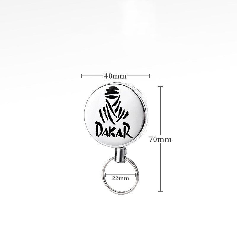 Outdoor equipment high elasticity telescopic steel wire rope keychain anti loss and anti-theft telescopic keychain