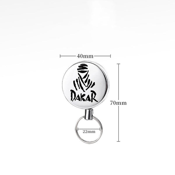 Outdoor equipment high elasticity telescopic steel wire rope keychain anti loss and anti-theft telescopic keychain