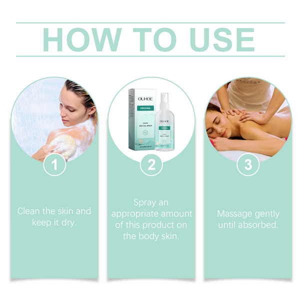 Moisturizing Body Oil Spray, Gentle Dry Skin Hydrating Body Skin Massage Care Oil