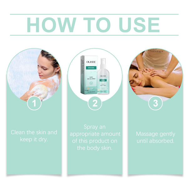 Moisturizing Body Oil Spray, Gentle Dry Skin Hydrating Body Skin Massage Care Oil