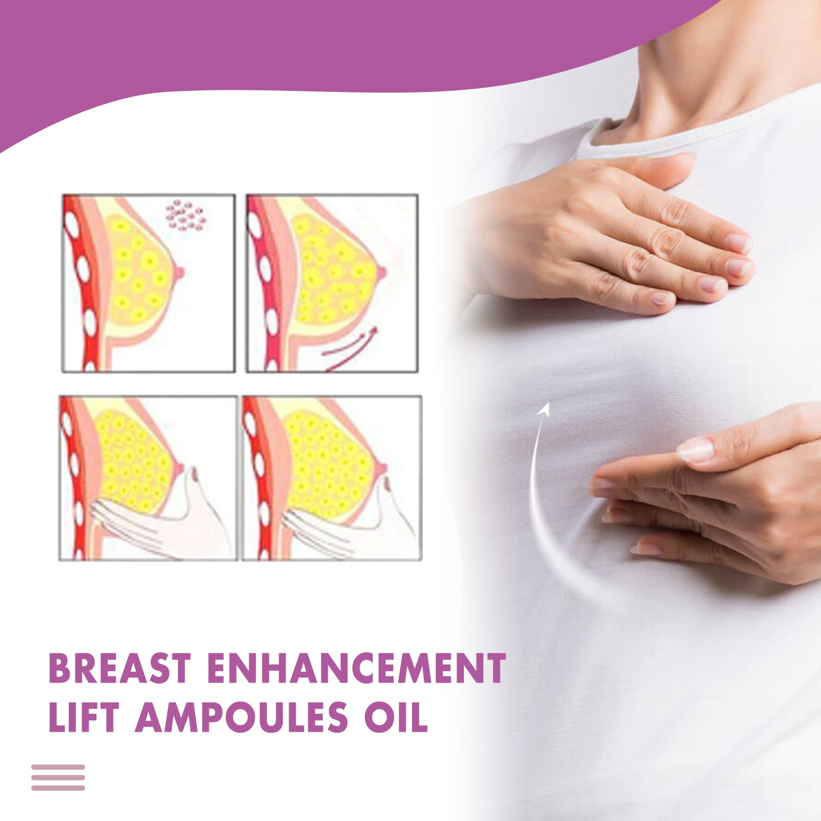 Breast Enhancement Lift Ampoules Oil, Gently Moisturize And Tighten The Breasts Plump And Full Lifting Breast Care Essence