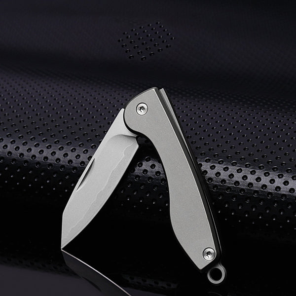 Mini Folding Titanium Utility Knife Portable Pocket Knife Camping Food Processing Food Construction Repair Outdoor Equipment Keychain Mouth Wautton Outdoor Gear