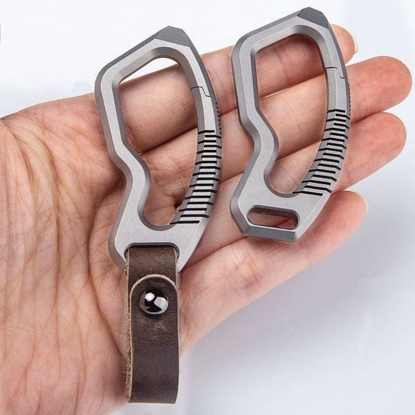 Titanium Alloy Keychain Rings Buckle for Hanging Ornament Wautton Outdoor Gear