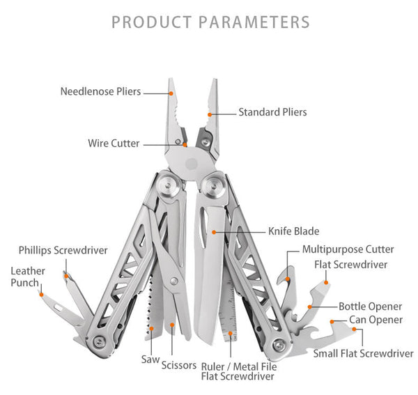 Foldable Multitool Pliers with Scissors and Screwdriver Stainless Steel Multi Tool Pliers with Replaceable Wire Cutters and Saw Wautton Outdoor Gear