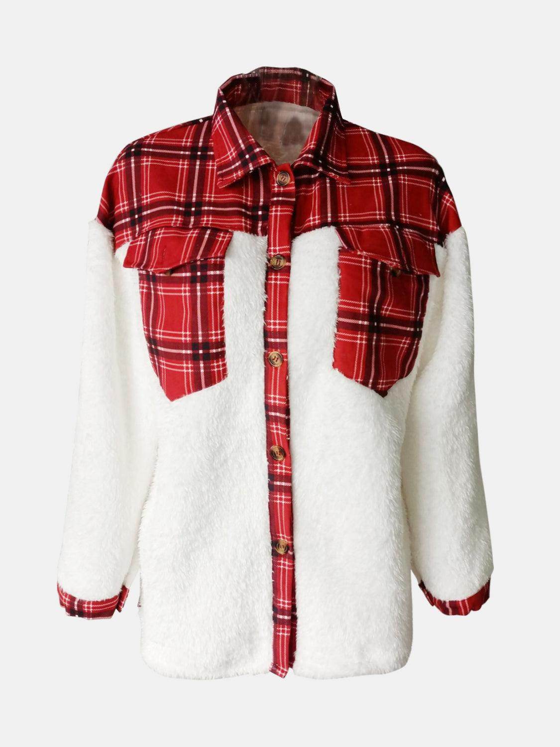 Fuzzy Button Up Long Sleeve Jacket for Cozy Style