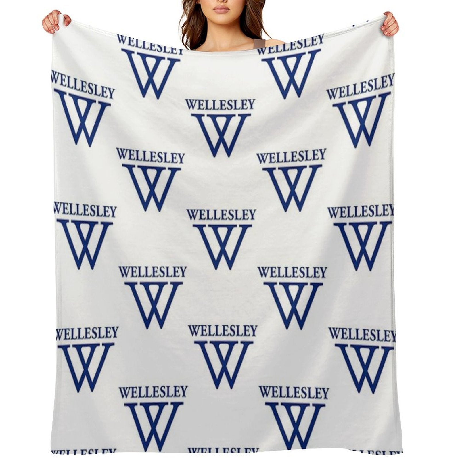 Wellesley University Official Logo Throw Blanket