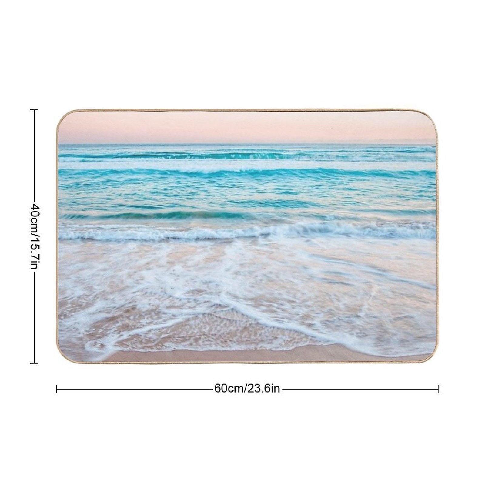 Blue Ocean Calm Waves Beach Bath Mat