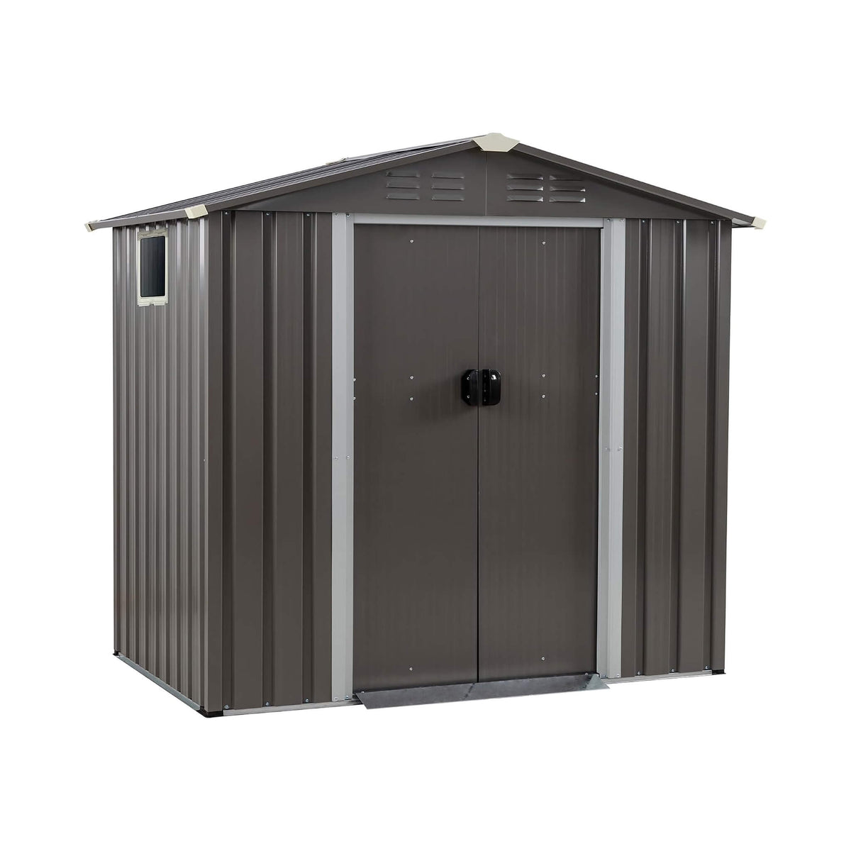 [04X06FT] Outdoor All-Weather Galvanized Metal Storage Shed With Sliding Door (SAK96472)