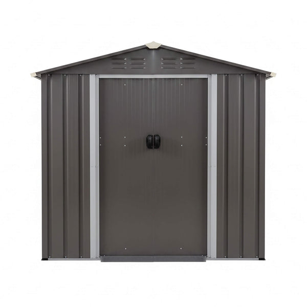 [04X06FT] Outdoor All-Weather Galvanized Metal Storage Shed With Sliding Door (SAK96472)