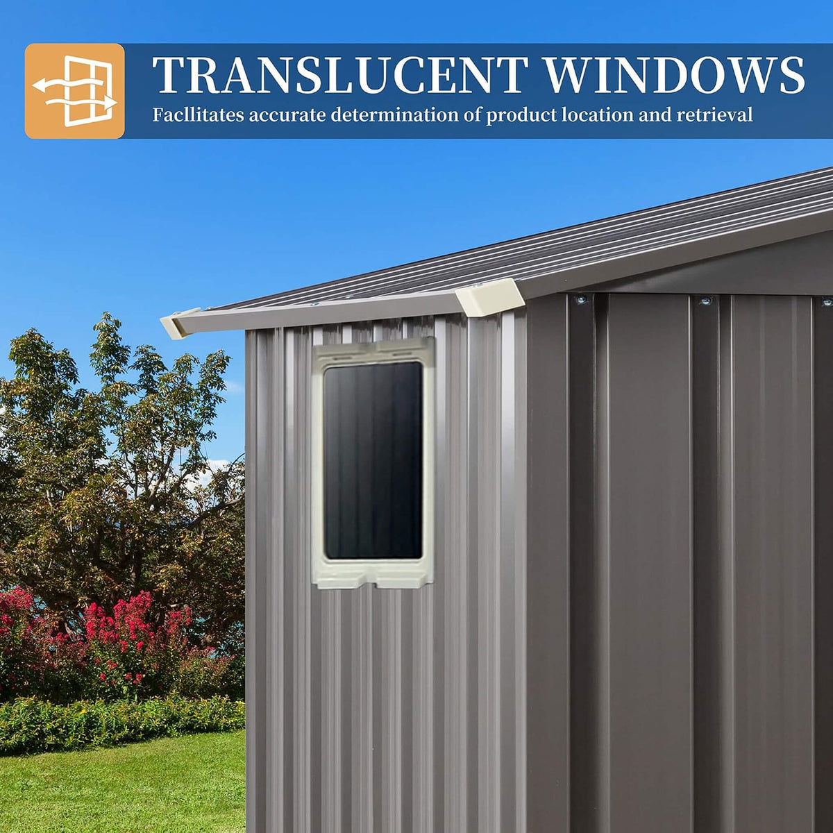[04X06FT] Outdoor All-Weather Galvanized Metal Storage Shed With Sliding Door (SAK96472)