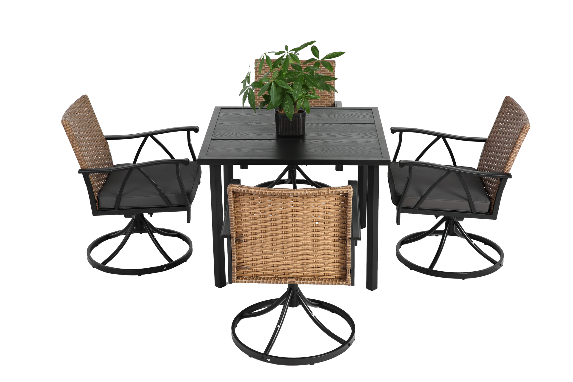 5 Piece Patio Dining Set with Removable Cushions