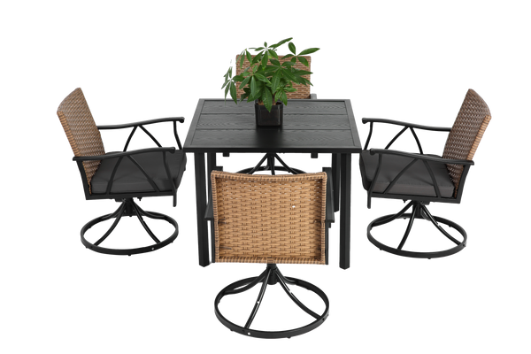 5 Piece Patio Dining Set with Removable Cushions