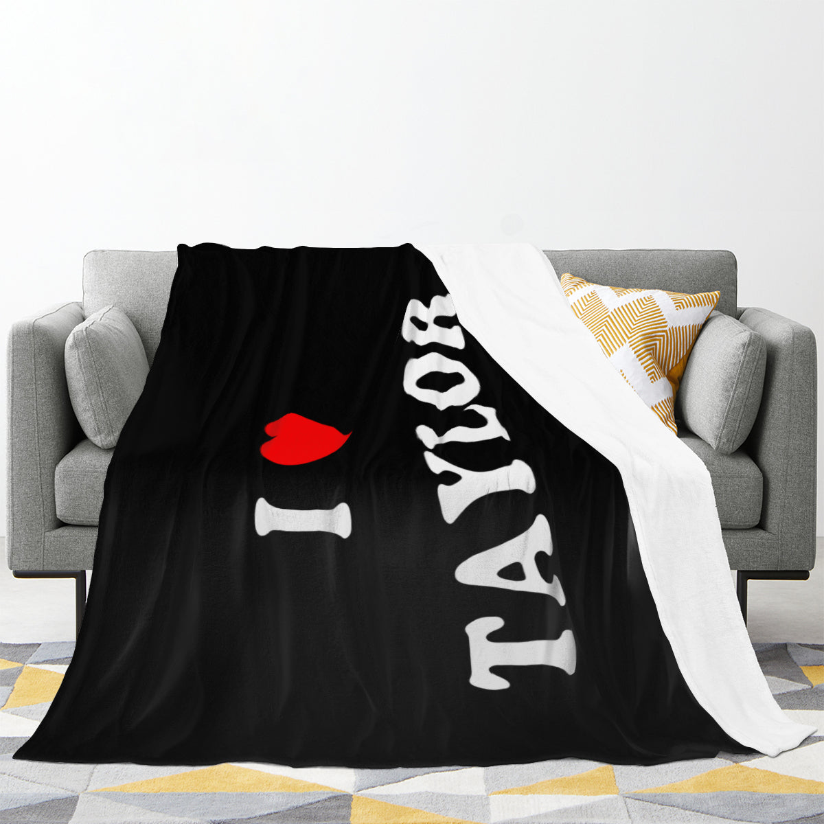 Taylor Swift I Love Heart Taylor Throw Blanket BionZax