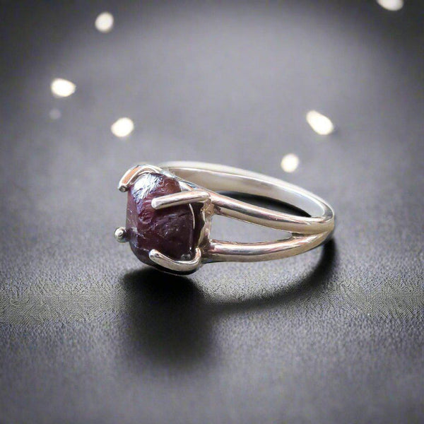 Silver Garnet Ring, A Symbol of Courage and Strength | By Blackbird & Sage
