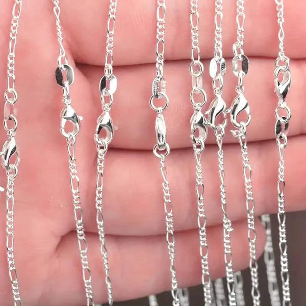 Exquisite Copper Necklace Chain, 16–30in Adjustable, 925 Silver Plated