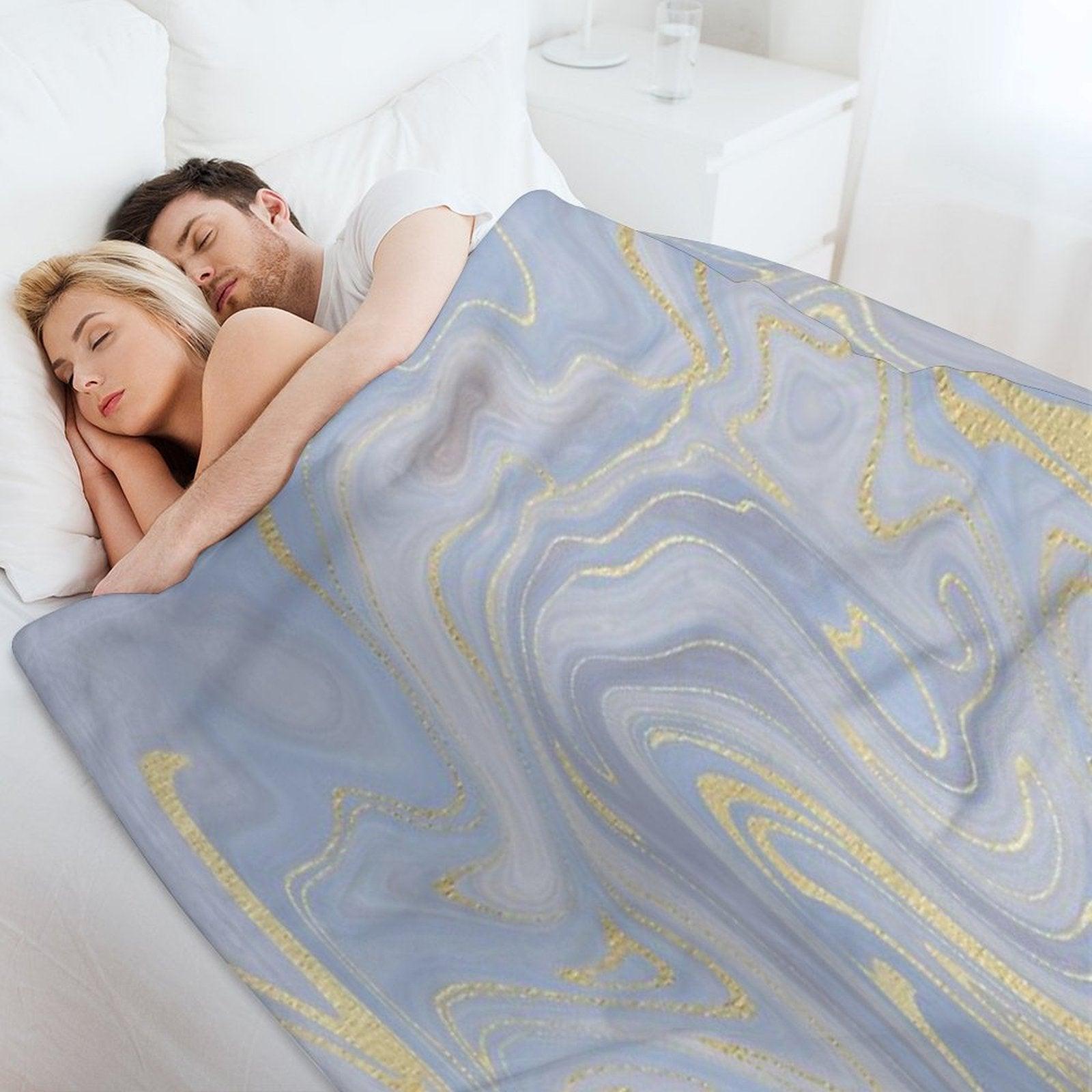 Blue Marble Swirls Throw Blanket