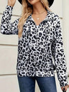 Modern Full Size Leopard Black White Collared Neck Zip Up Jacket  Stylish & Comfortable Everyday Wear