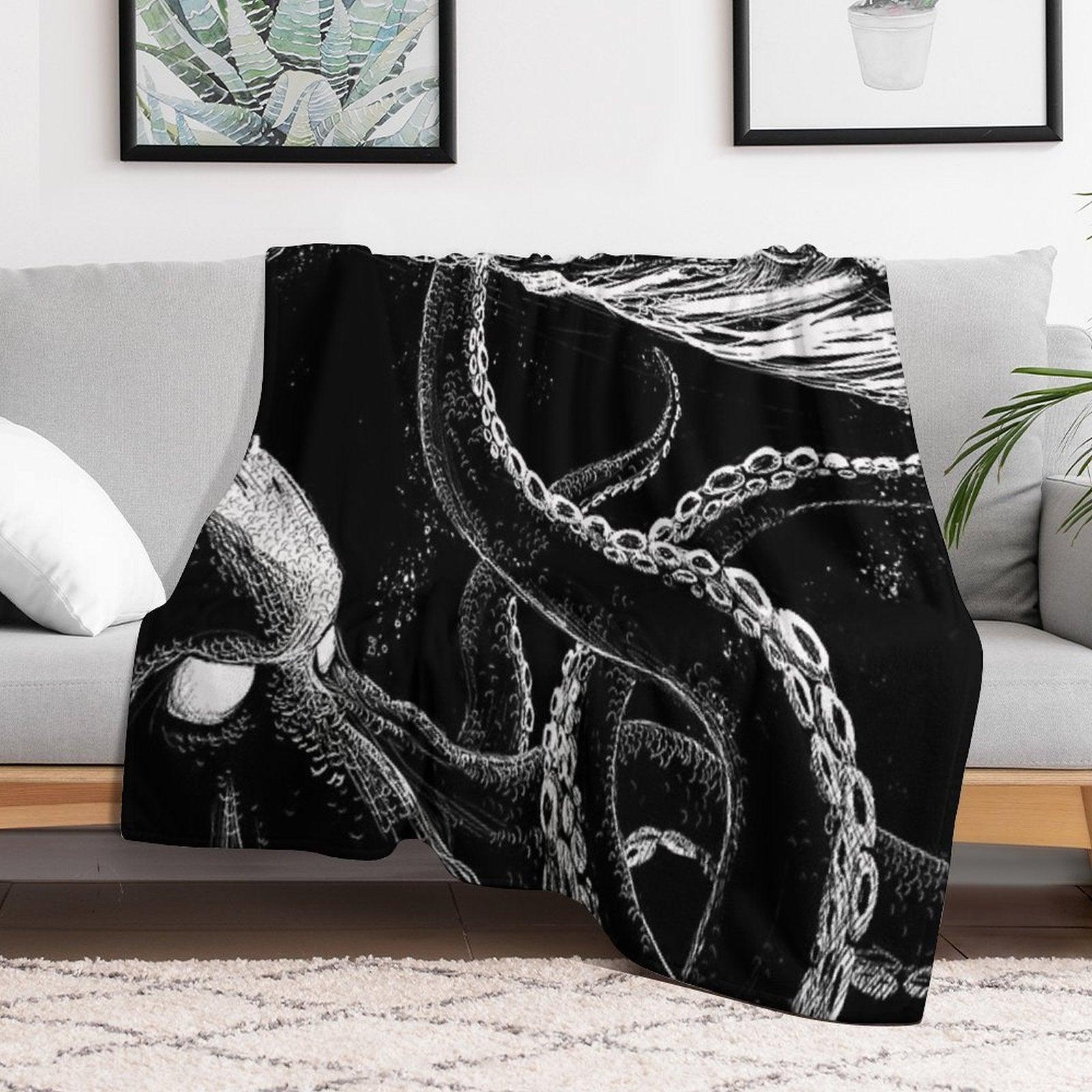 Kraken Rules The Sea Throw Blanket