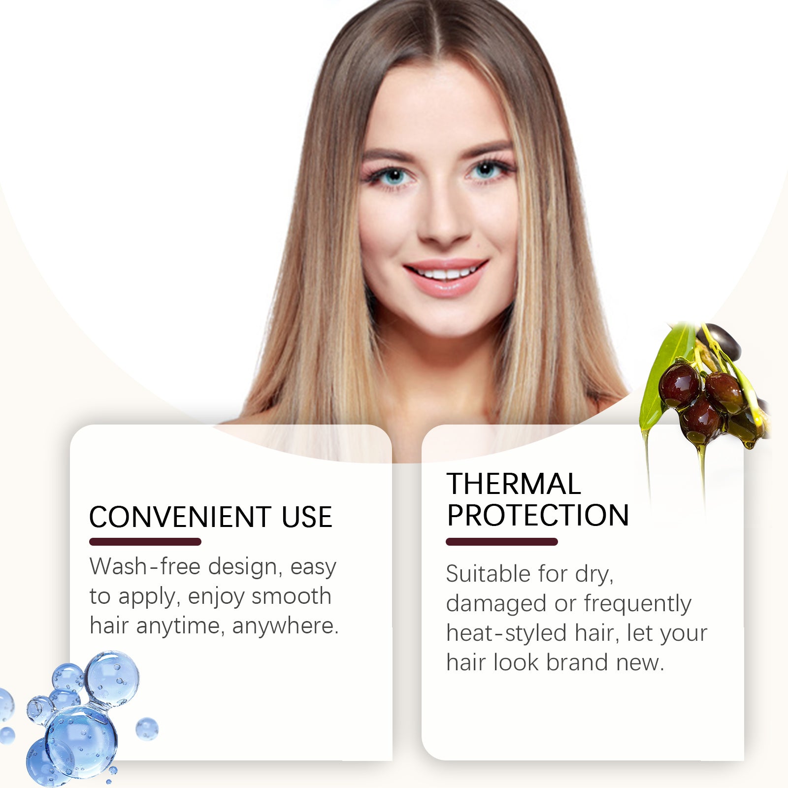 Heat Protection Free Shampoo Mask Gently Curing Dry, Split And Frizzy Hair At The End Of Hair Smooth And Bright Hair Mask