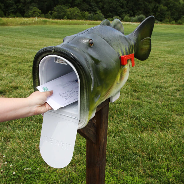 Post Mount Large Mouth Bass Fish Mailbox