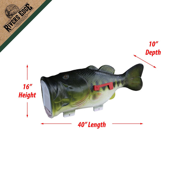 Post Mount Large Mouth Bass Fish Mailbox