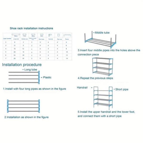 7-Tier Iron Shoe Rack – Space-Saving, Floor-Standing