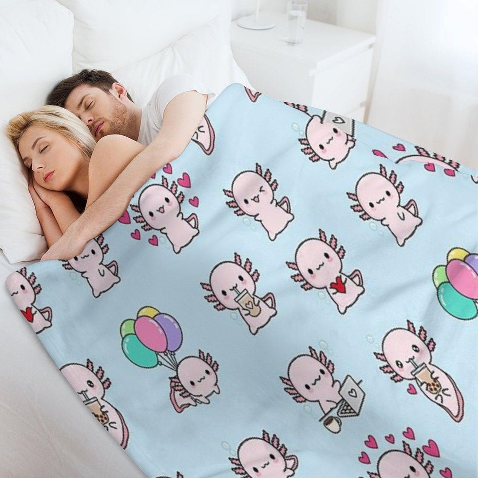 Copia De Cute Axolotl, Set Throw Blanket
