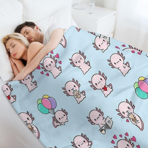 Copia De Cute Axolotl, Set Throw Blanket