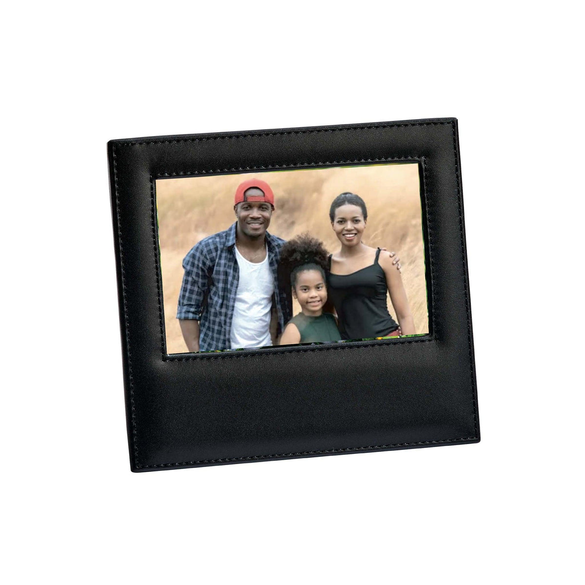 Black Leather Frame Holds 4