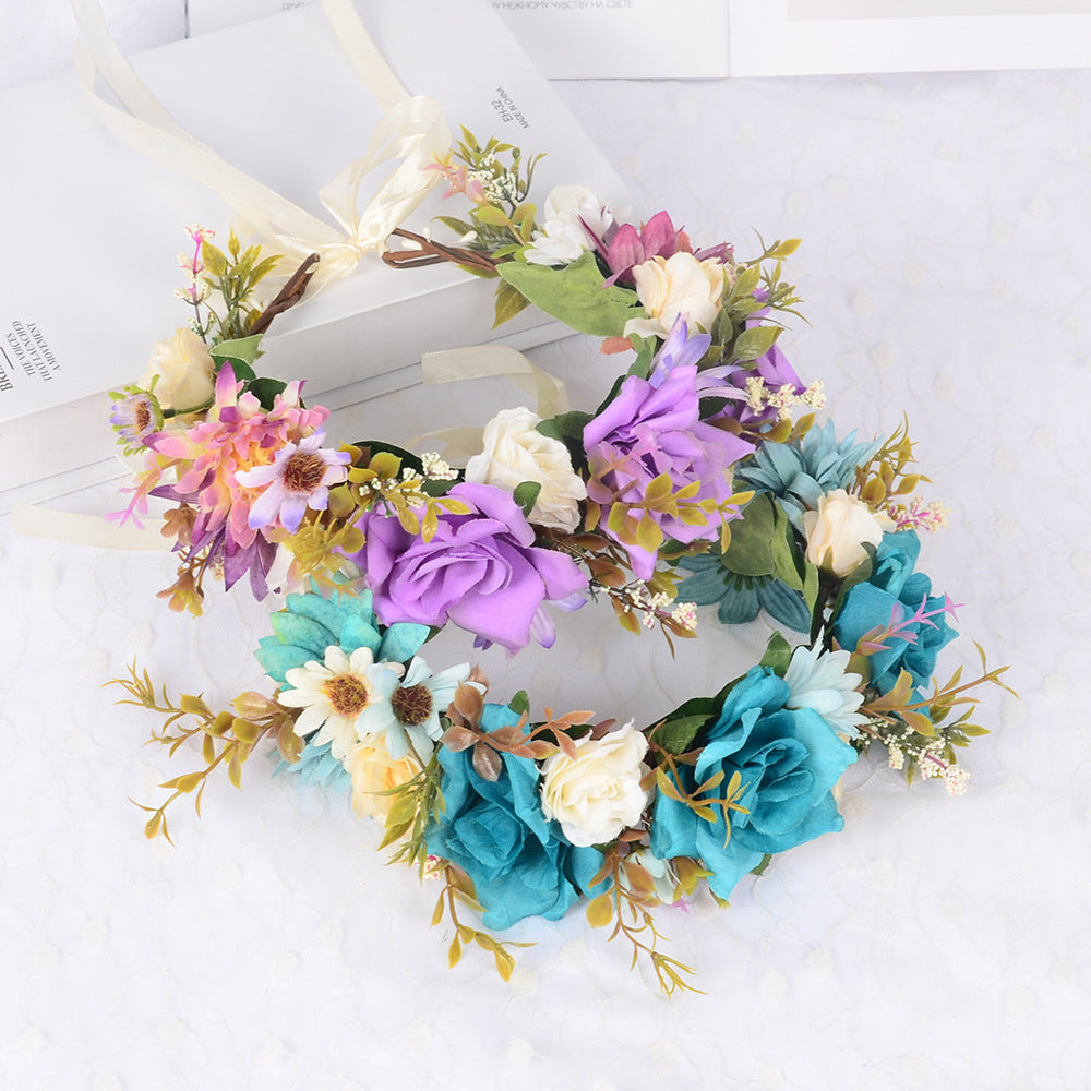 Flower garland headwear simulated flower vine flower crown vacation photography headwear