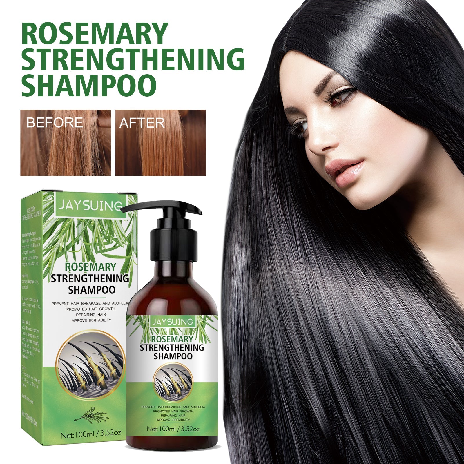 Rosemary Shampoo, Prevents Hair Loss Oil Control Fluffy And Smooth Shampoo