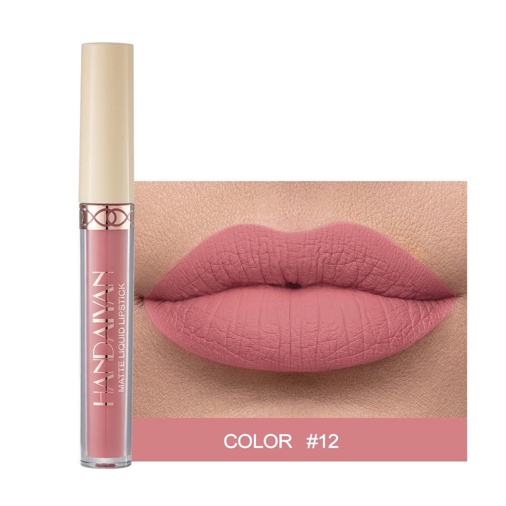 HANDAIYAN Popular Matte Matte Velvet 12 Colors Lip Gloss Liquid Lipstick Lip Glaze