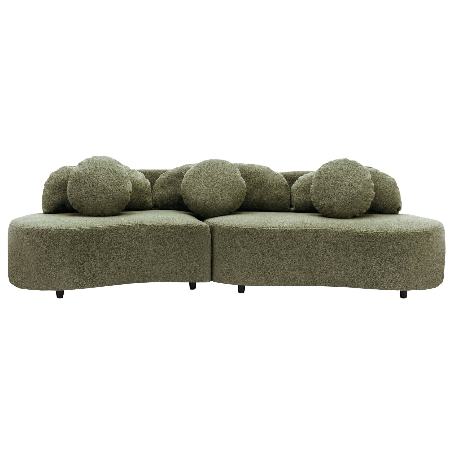 103.5'  Modern Living Room Sofa Lamb Velvet Upholstered Couch Furniture for Home or Office(Old SKU:SG000860AAF),Green