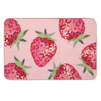 Disco Ball Strawberry  Anti-Trip Bath Mat