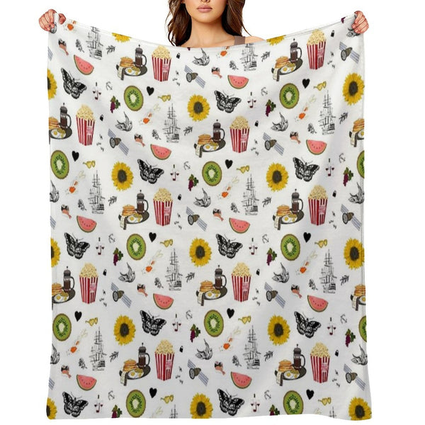 Harry Styles Song Illustration Collage Compact Throw Blanket