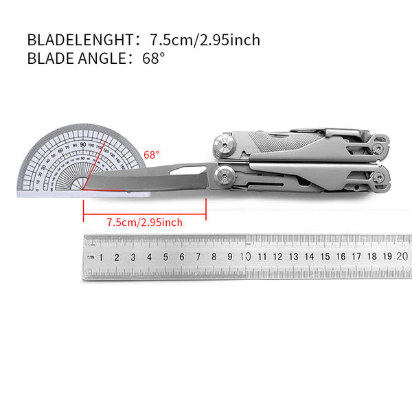 18 in 1 Silvery Outdoor Multitool Pliers Stainless Steel Folding Full Locking Combination Camping Multitool Pliers With Bits Driver Wautton Outdoor Gear