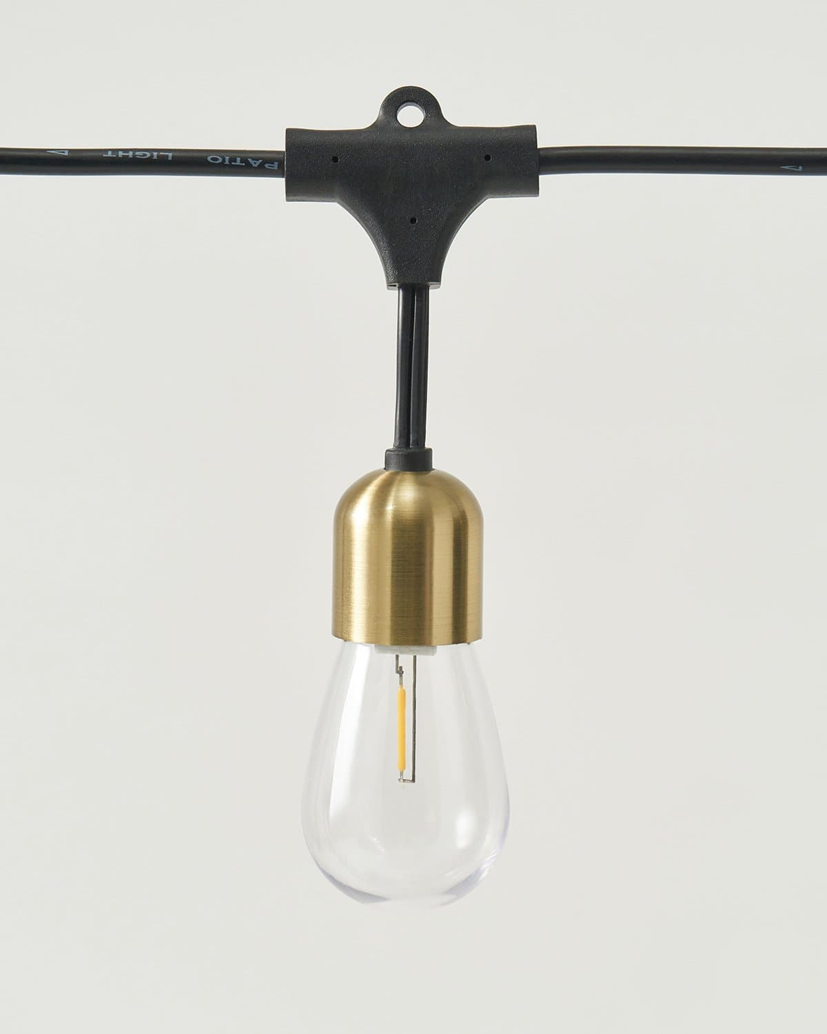 Solar LED Hanging String Lights with Brass Sockets