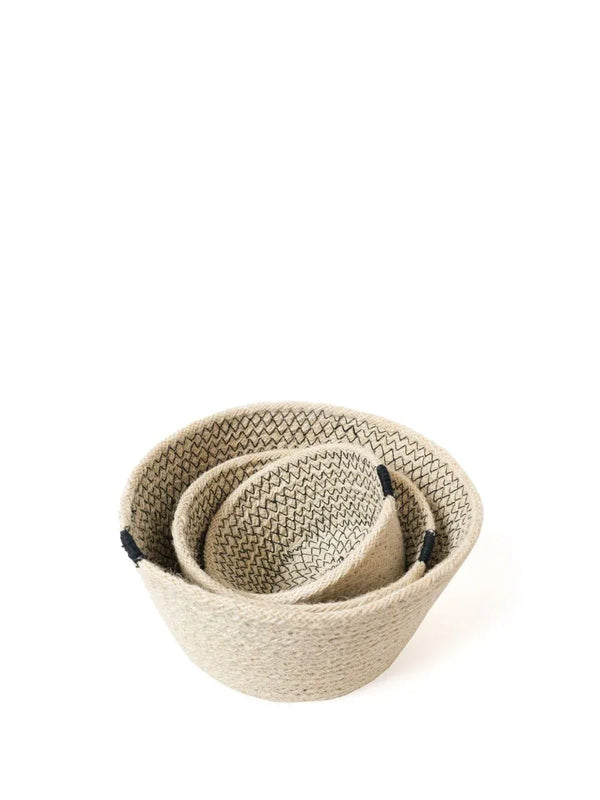 Amari Bowl with Black Stitching (Set of 3) - Gifts for You 'n Me