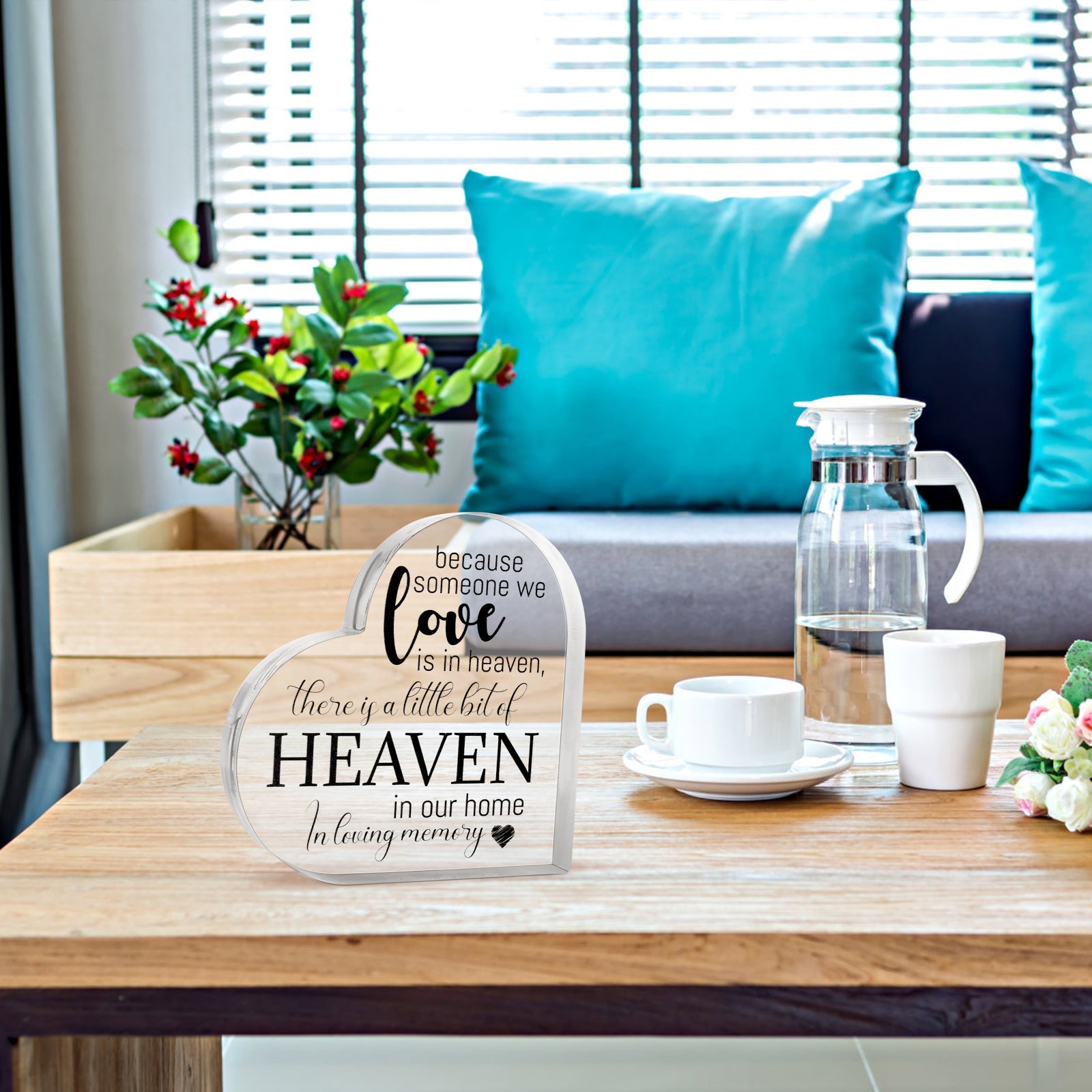 Memorial Heart With Gift Box - Acrylic Heaven In Our Home