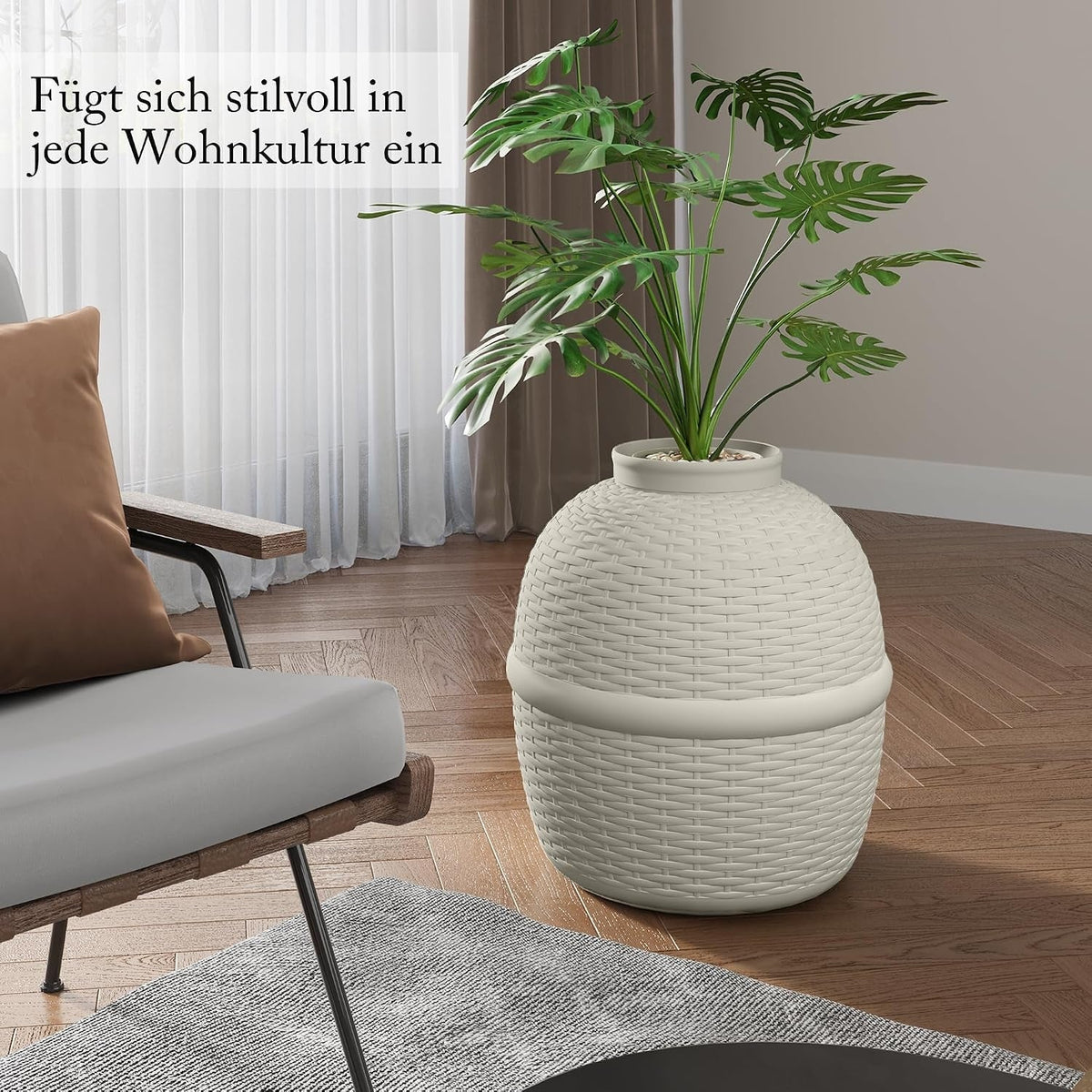 Cat Litter Box Enclosure with Faux Plant