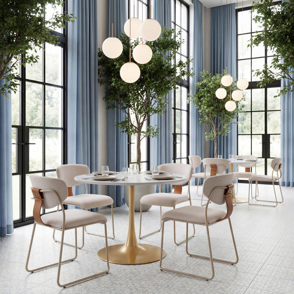 Opus Dining Table White & Gold