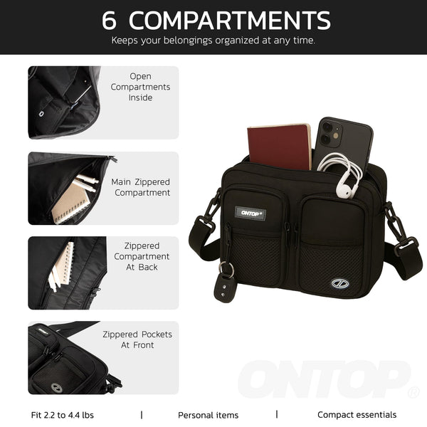 Mesh Double Pocket Crossbody Bag